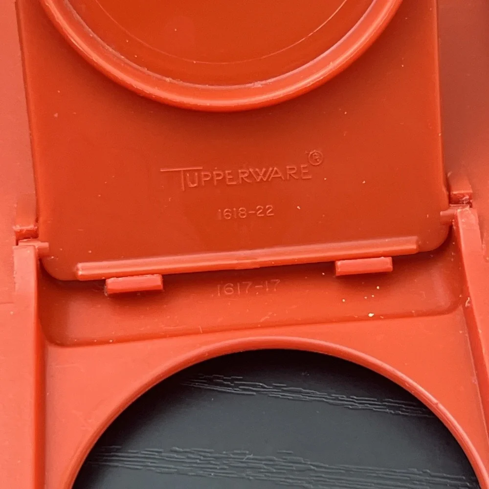 Vintage Tupperware #1613 Sheer Modular Mate 7¼ Cup Container w/ #1617 Red Flip